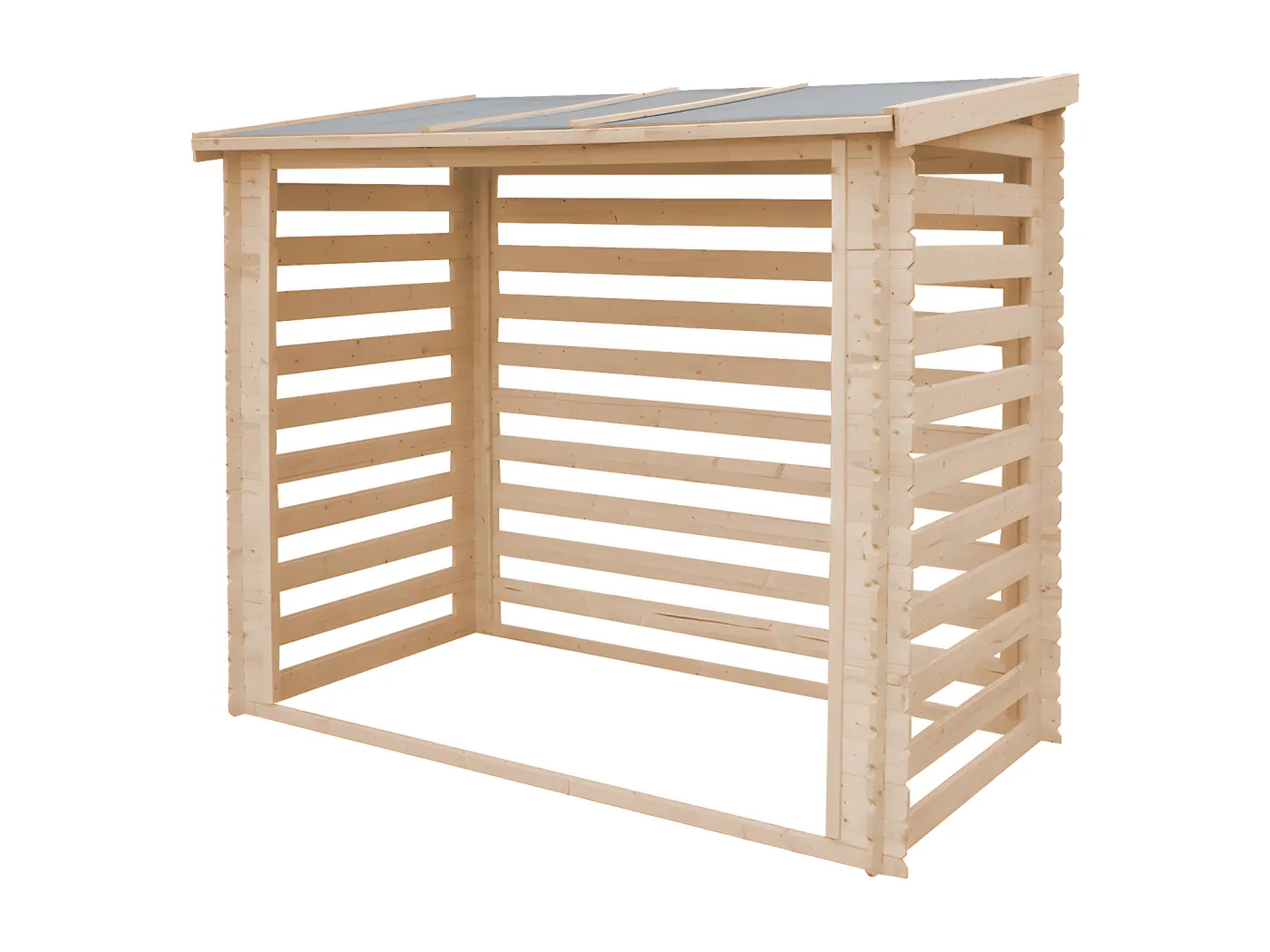 Holz Kaminholzregal TIMBELA M202 - B232xL146xH199 cm/ 2.63m2