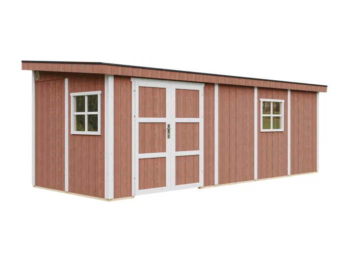 Gartenhaus Premium Qualität 14,3 m² - H231x248x648 cm - Ohne Boden und Seitenwand – Timbela M941B-REDWOOD RED