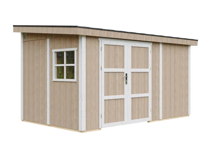 Gartenhaus Premium Qualität 8,68 m² - H231x248x412 cm - Ohne Boden und Seitenwand – Timbela M939B-TERRA BROWN