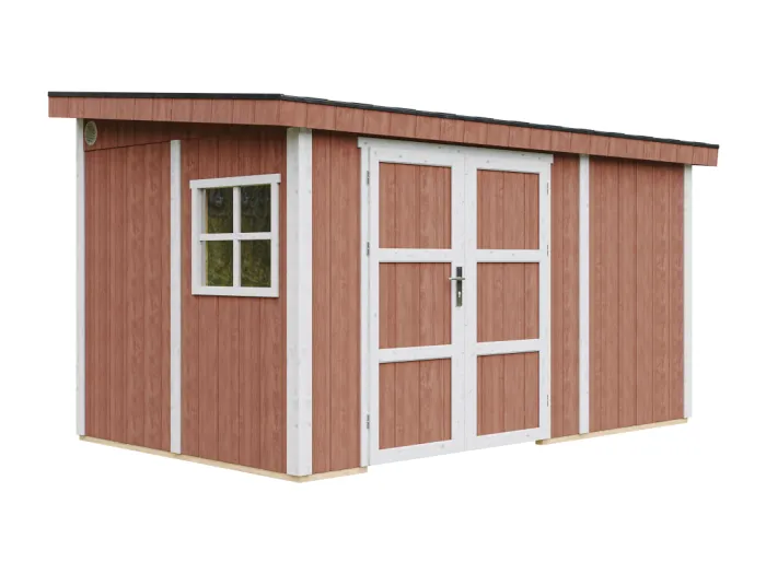 Gartenhaus Premium Qualität 8,68 m² - H231x248x412 cm - Ohne Boden und Seitenwand – Timbela M939B-REDWOOD RED