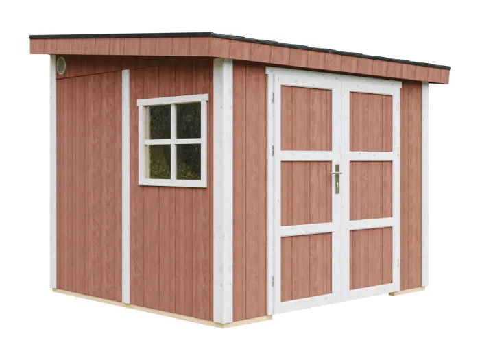 Gartenhaus Premium Qualität 5,9 m² - H231x248x294 cm - Ohne Boden und Seitenwand – Timbela M938B-REDWOOD RED