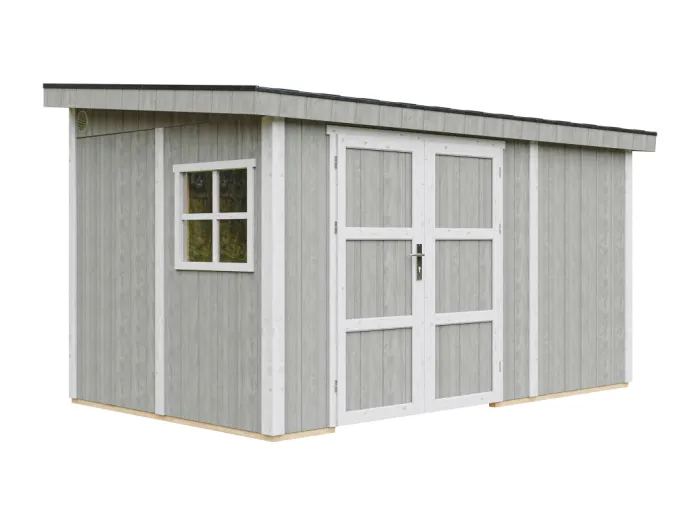 Gartenhaus Premium Qualität 8,68 m² - H231x248x412 cm - Ohne Boden und Seitenwand – Timbela M939B-TUNDRA GREY