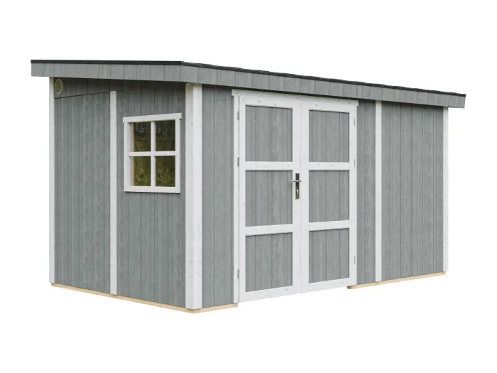 Gartenhaus Premium Qualität 8,68 m² - H231x248x412 cm - Ohne Boden und Seitenwand – Timbela M939B-CAVERN STEEL