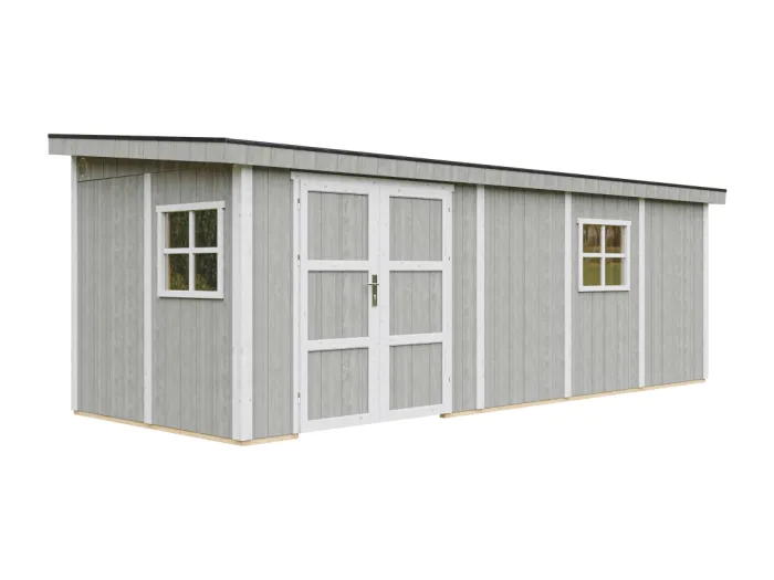 Gartenhaus Premium Qualität 14,3 m² - H231x248x648 cm - Ohne Boden und Seitenwand – Timbela M941B-TUNDRA GREY