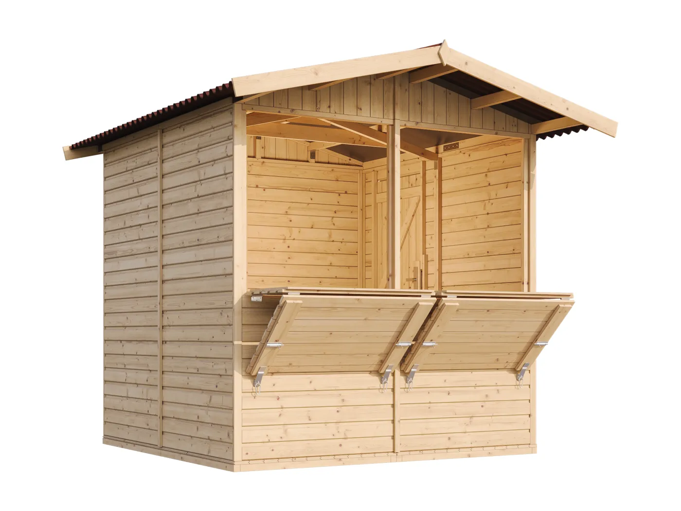 TIMBELA M149 Holz Gartenhaus, Marktbude Holz - 200x200/4m2