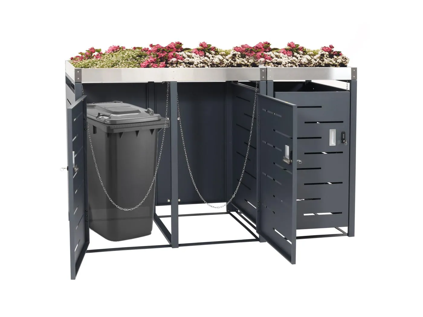 3er-Mülltonnenverkleidung MCW-H40b