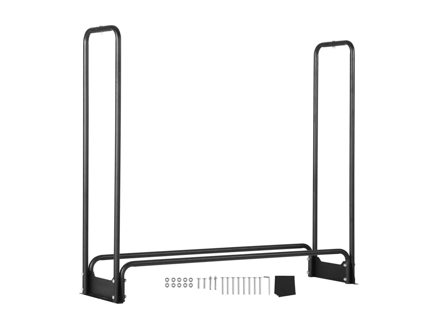 4,3 Fuß Langer Brennholzständer für den Außenbereich mit Abdeckung SucceBuy, Brennholzhalter, 52" x 14,2" x 46,1".