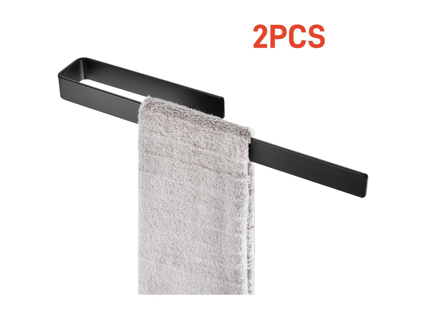 Cecipa MAX 2-teiliges Handtuchregal für Badezimmerschränke, 40 cm – Multifunktionaler Handtuchhalter aus Aluminiumlegierung – Schwarz