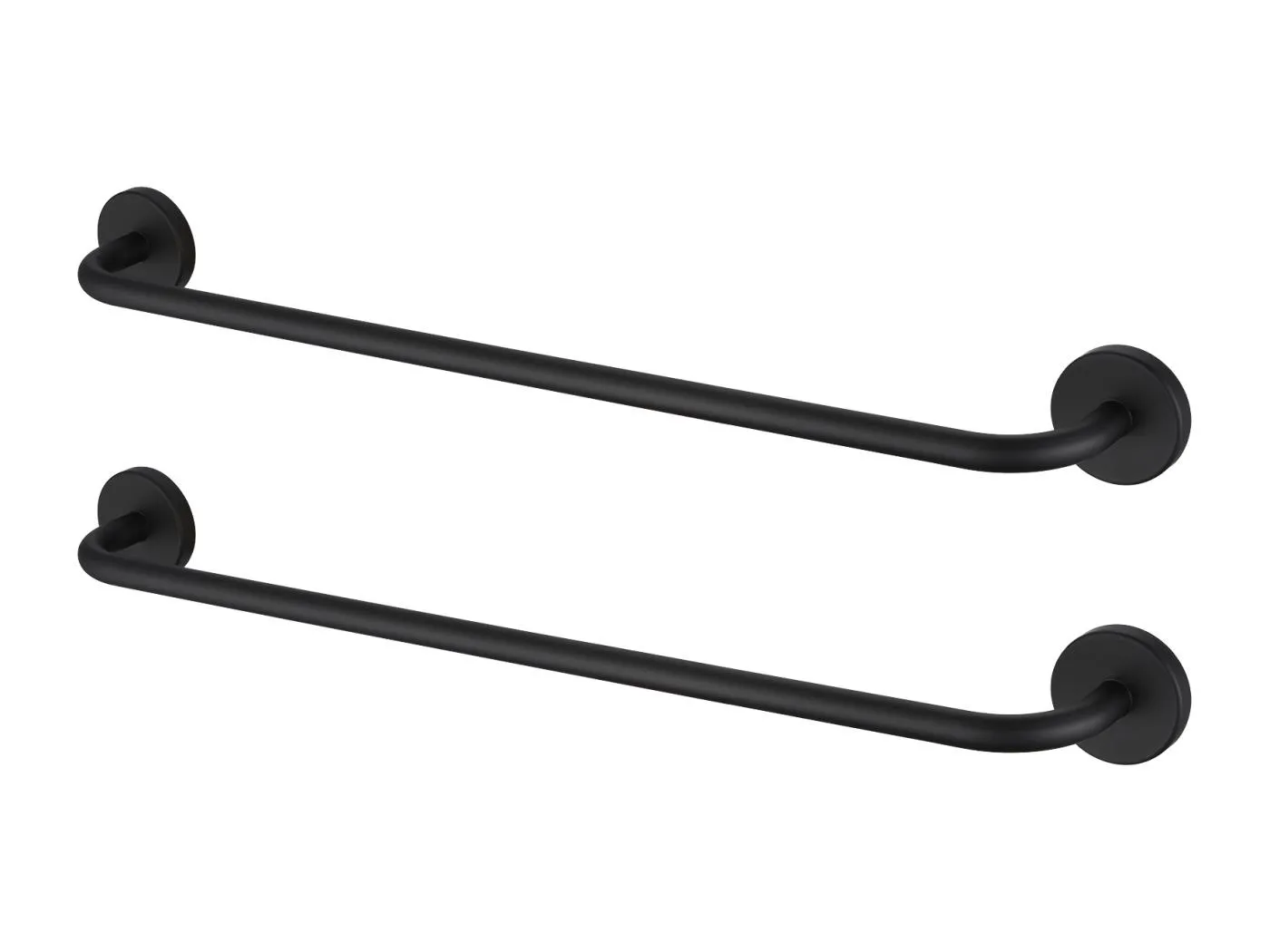 Auralum MAX 2-teiliger Handtuchhalter für das Badezimmer, selbstklebend oder zum Bohren, 60 cm, Handtuchhalter aus schwarzem 304 Edelstahl zur Wandmontage