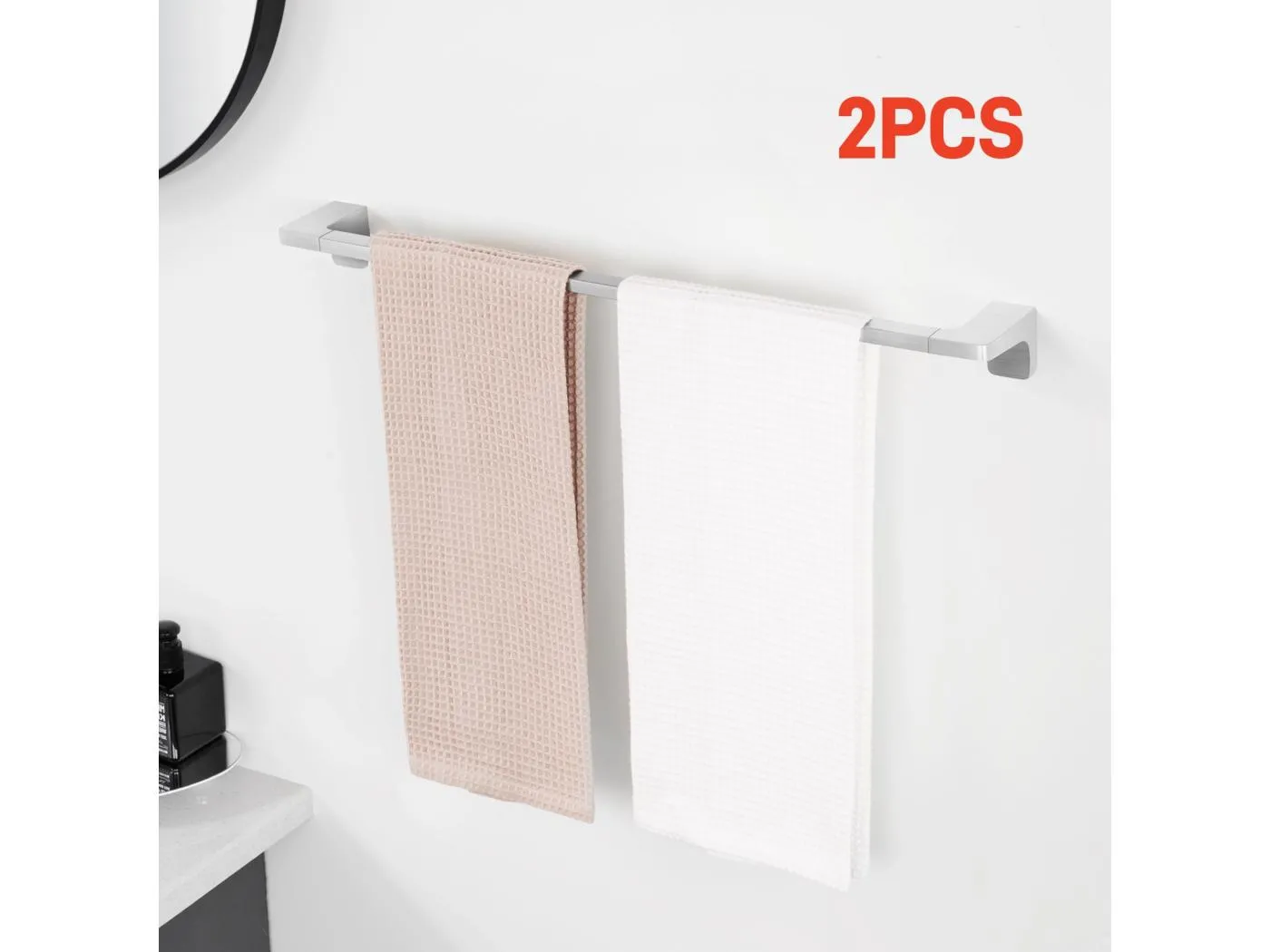 2 STK. Cecipa max Multifunktionaler Handtuchhalter 59CM Zum Aufhängen von 2 Handtüchern, Handtuchhalter aus 304 Edelstahl, Gebürstet