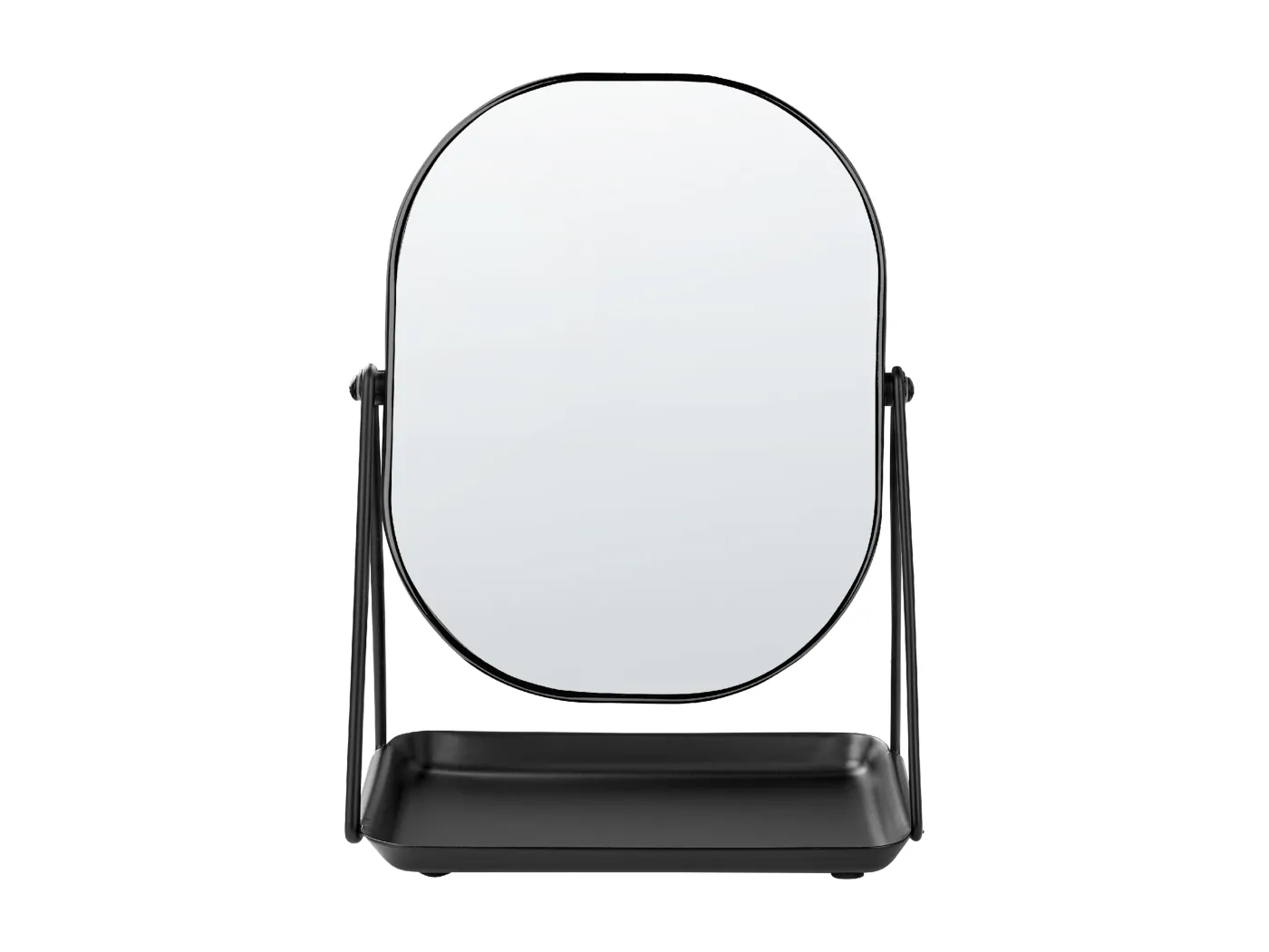 Tischspiegel Schminkspiegel dekorativer Spiegel, doppelseitiger Spiegel 20 x 22 Schwarz Correze