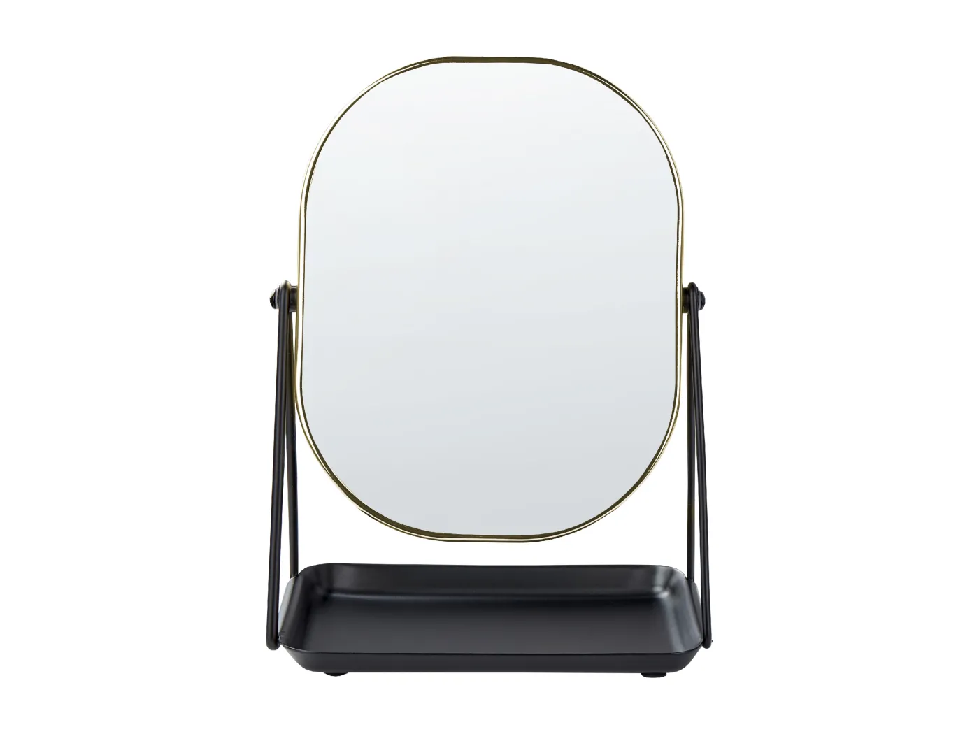 Tischspiegel Schminkspiegel dekorativer Spiegel, doppelseitiger Spiegel 20 x 22 Gold Correze