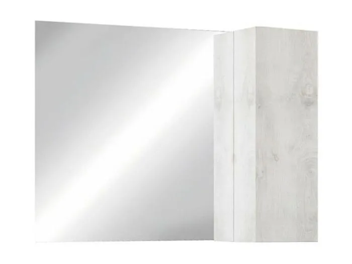 Design-Spiegel mit Aufbewahrung, 92x75cm, Kollektion ISORA, Farbe glänzend weiß