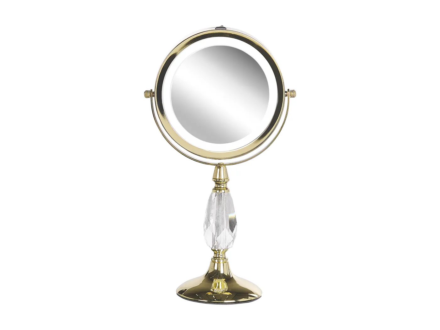 Schminkspiegel gold doppelseitig drehbar LED Beleuchtung Vergrößerung Maury