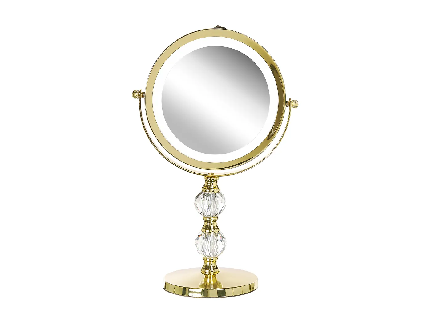 Schminkspiegel gold doppelseitig drehbar LED Beleuchtung Vergrößerung Claira