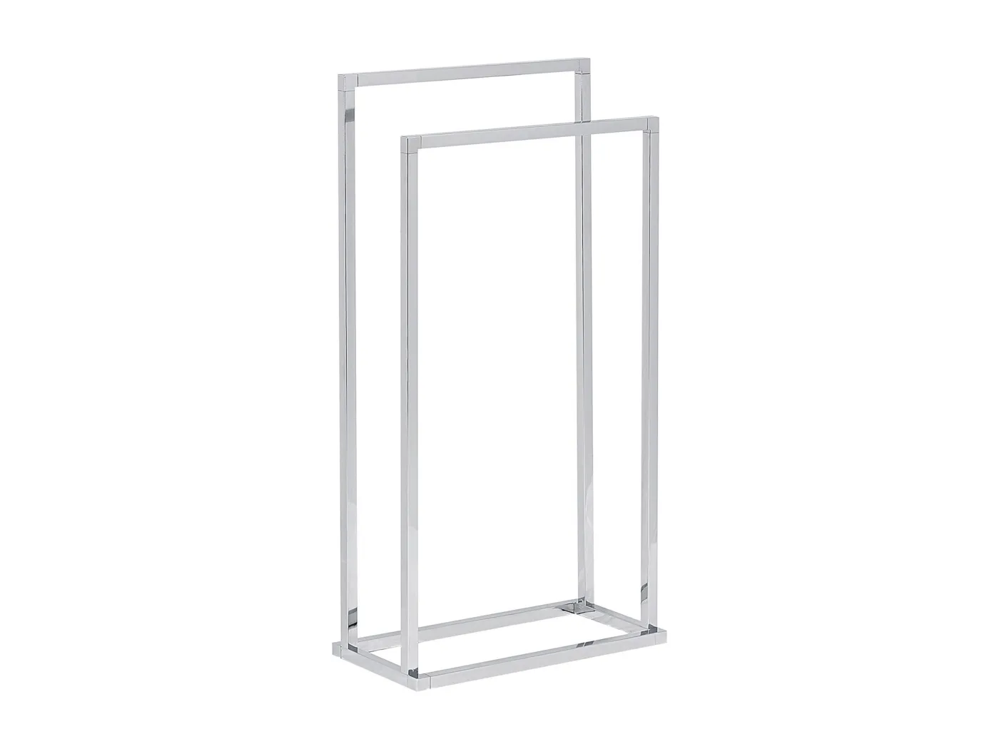 Trendiger Handtuchständer in Silber aus Stahl mit 2 Armen freistehend Recreo