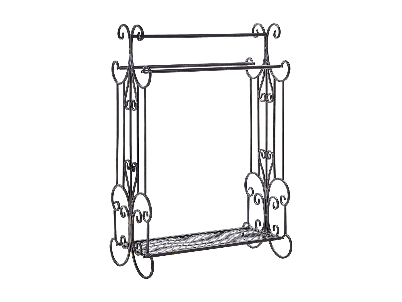 Retro Handtuchhalter Metall schwarz Antik Optik für 3 Handtücher 60 x 90 cm Gladis