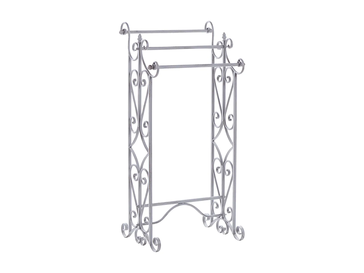 Retro Handtuchhalter Metall grau Antik Optik rechteckig für 3 Handtücher Chillan