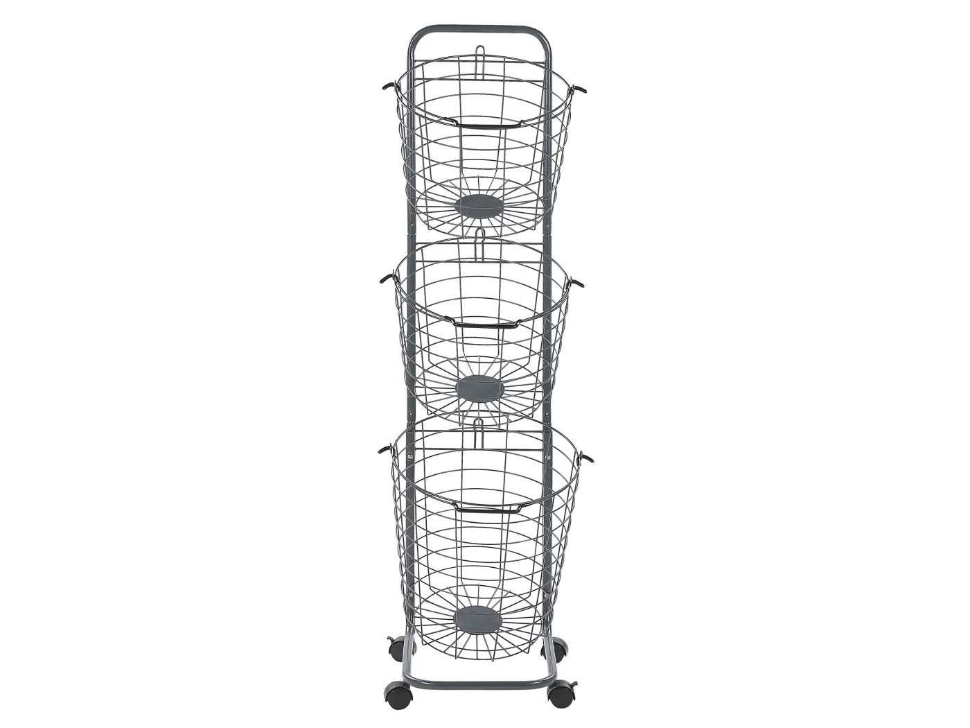 Korbständer 3er Set auf Rollen Grau Metall Modern Funktional Ayapal