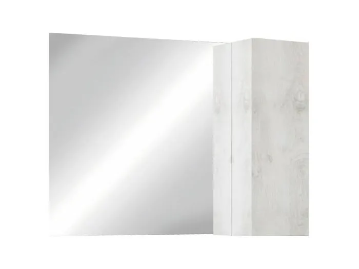 Design-Spiegel mit Ablage, 92x75 cm, Kollektion ISORA, Farbe Weiß Holzeffekt