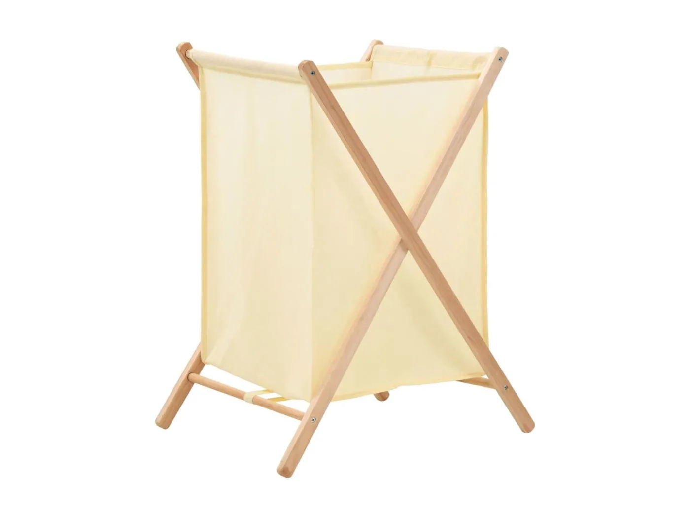 Wäschekorb Zedernholz und Stoff Beige 42x41x64 cm