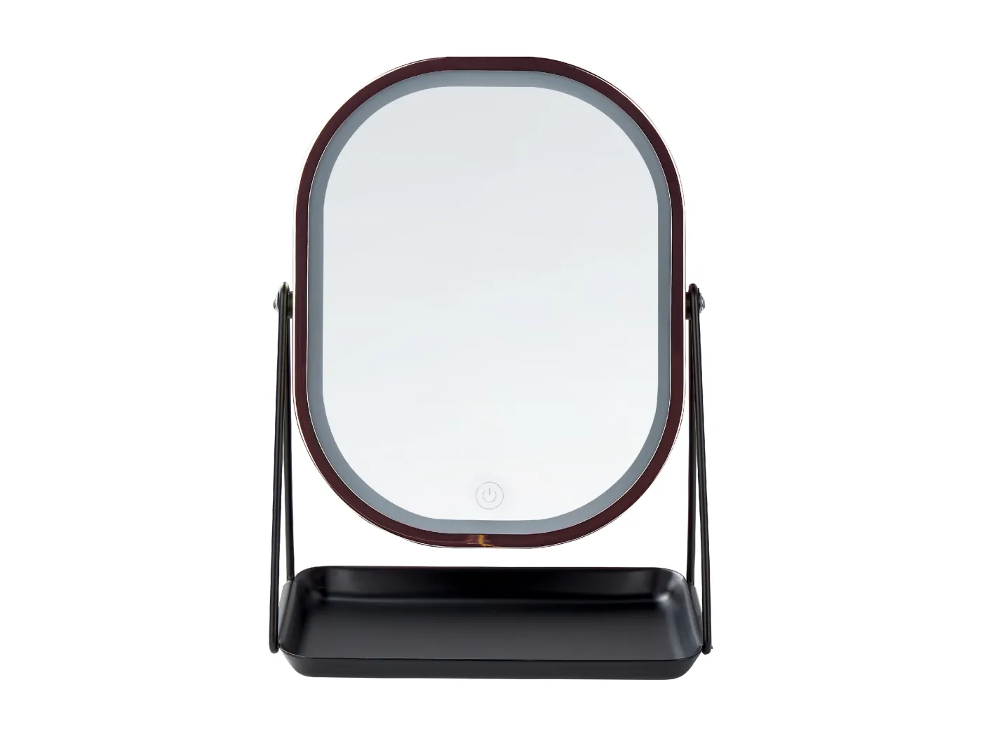 Spiegel für den Frisiertisch beleuchteter LED Schminkspiegel 20 x 22 cm Roségold Dordogne