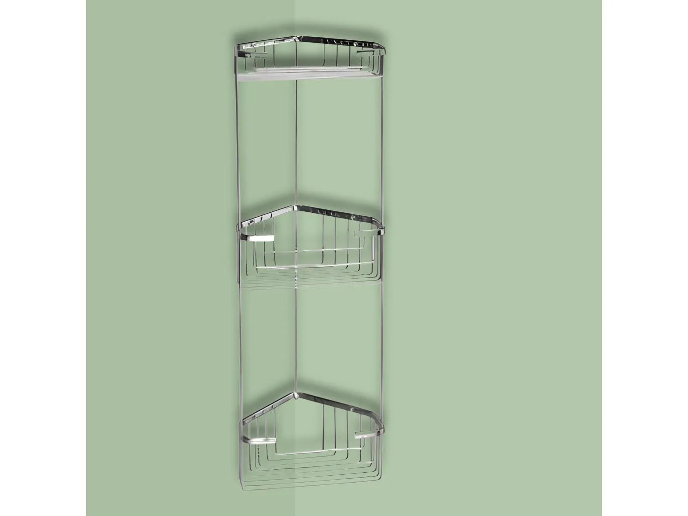 "Ivàn" 3-stufige Eckseifenschale für die Dusche aus Edelstahldraht cm 15,9x15,9 54,2h