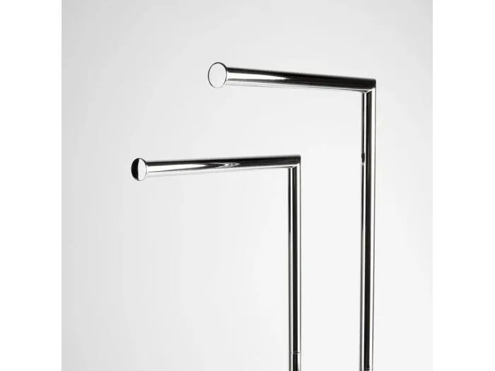 "Wilhelm" 2-Handtuchständer aus verchromtem Metall mit rechteckigem Fuß