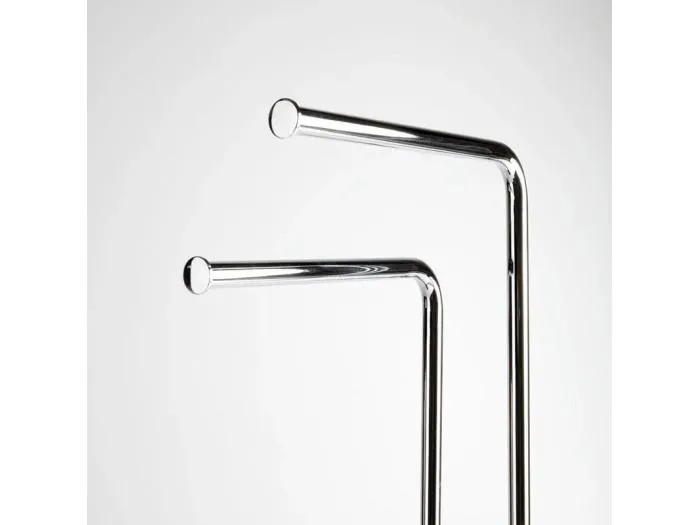 "Hans" 2-Handtuchständer aus verchromtem Metall mit ovalem Fuß