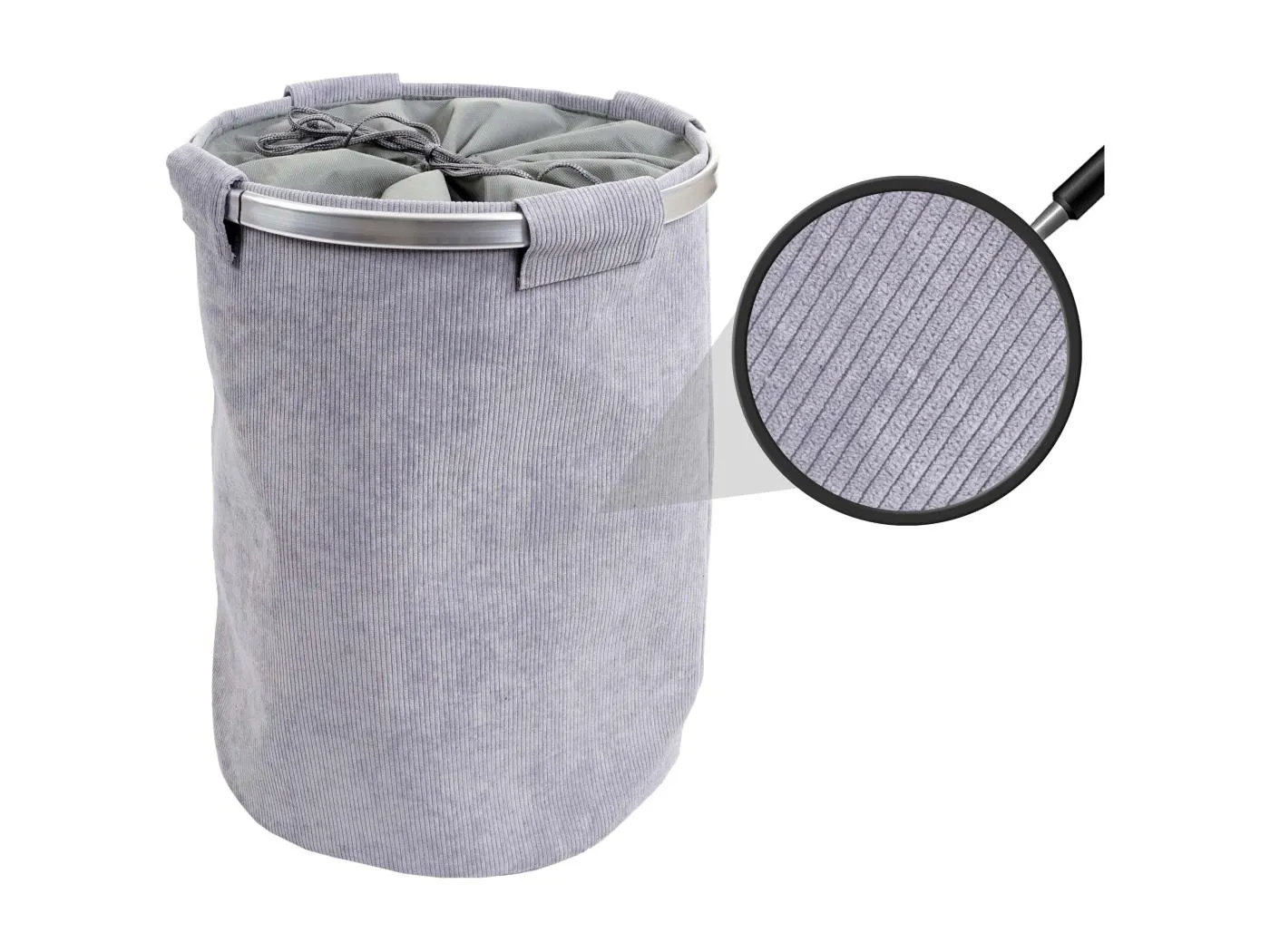 Wäschesammler MCW-C34 mit Netz 65l Cord, Cord grau