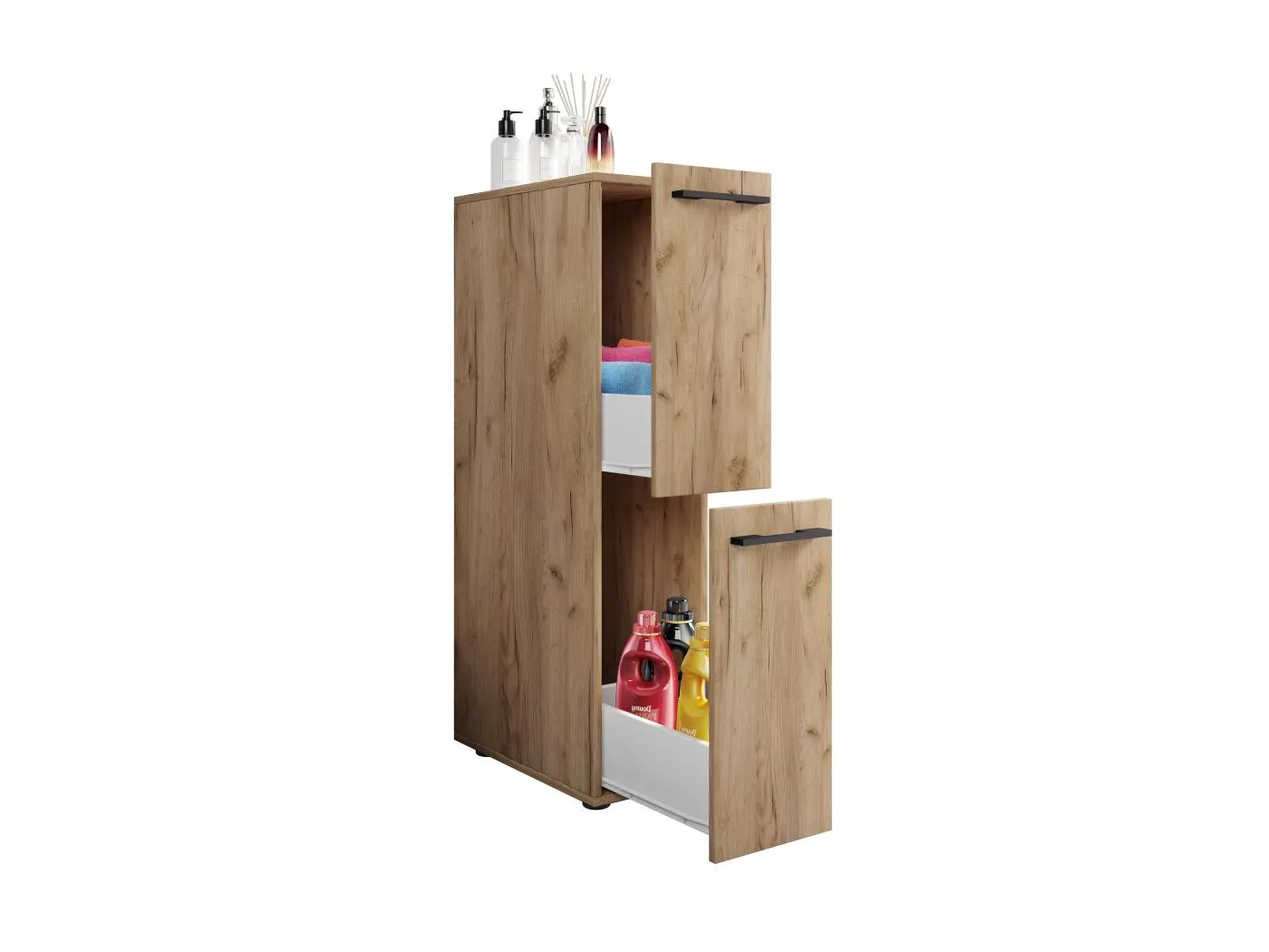 Holz Badmöbel Nischenschrank Schublade Sadilo L