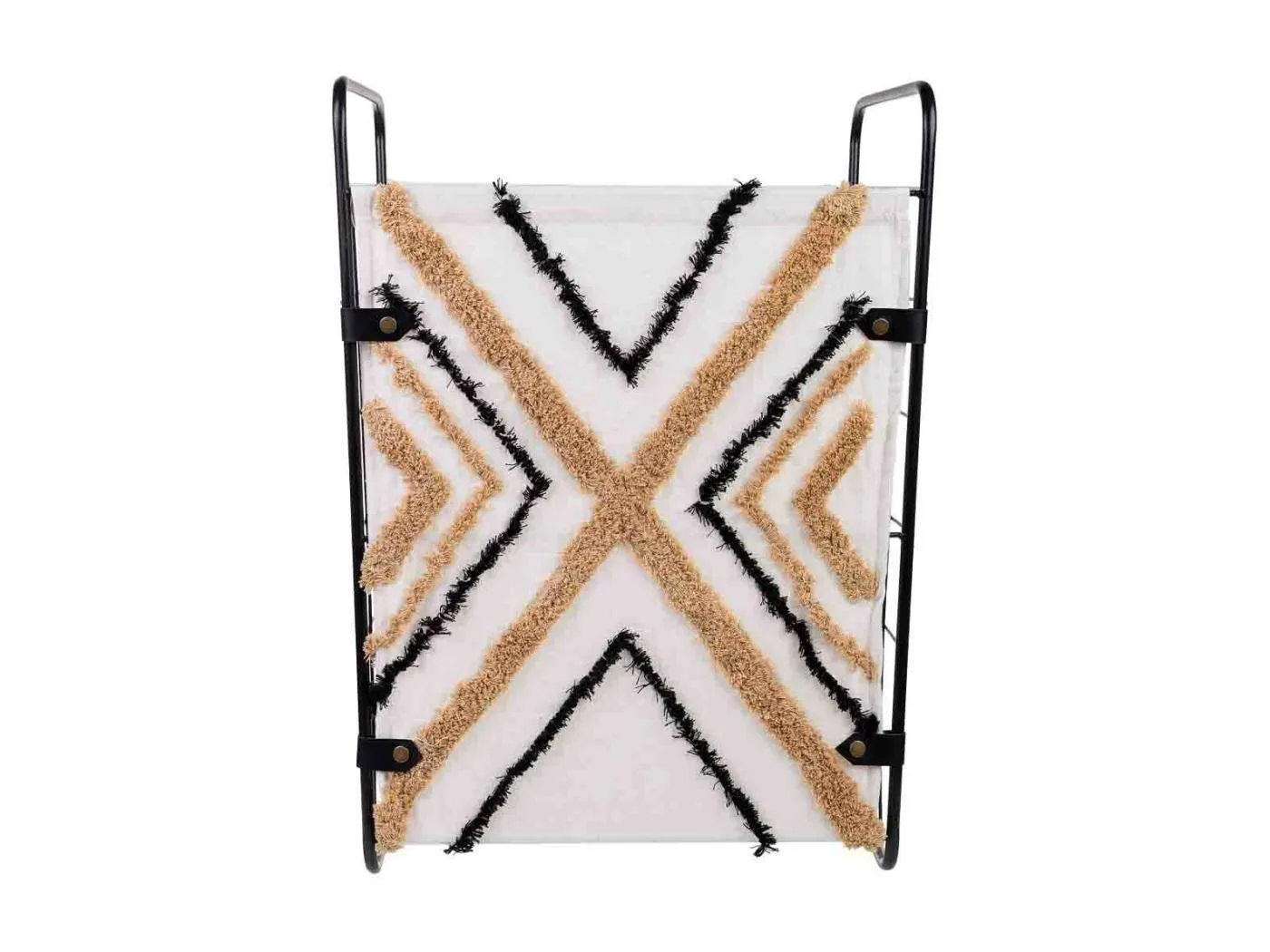 Wäschekorb aus Metall und Stoff 46x35x55/63