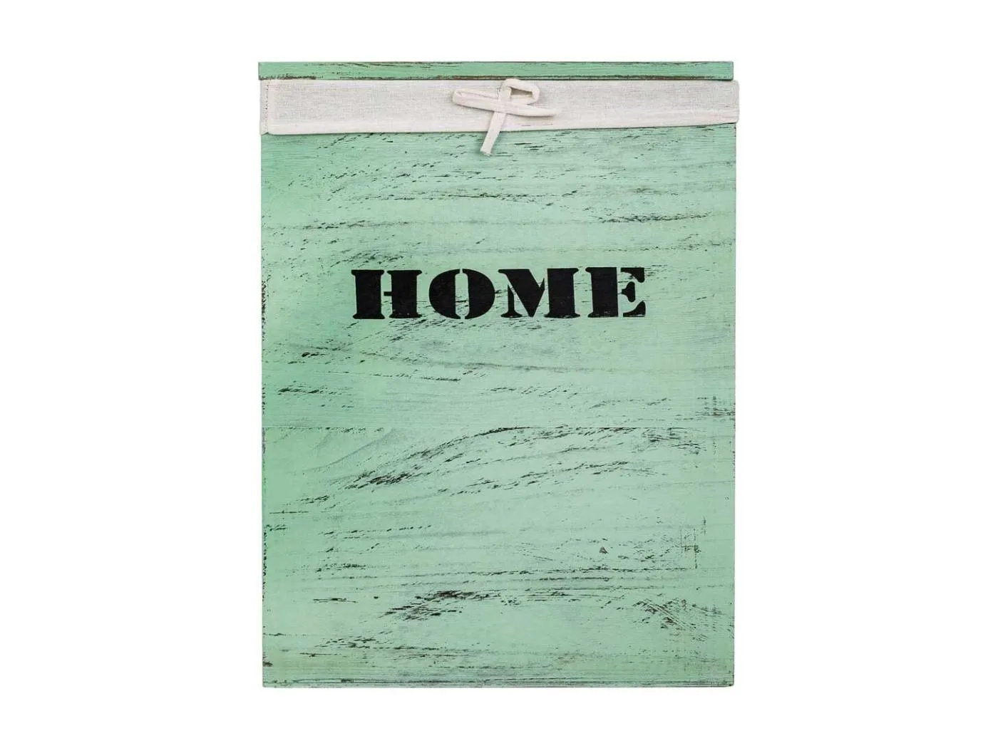 Set mit 2 grünen Wäschekörben aus Holz