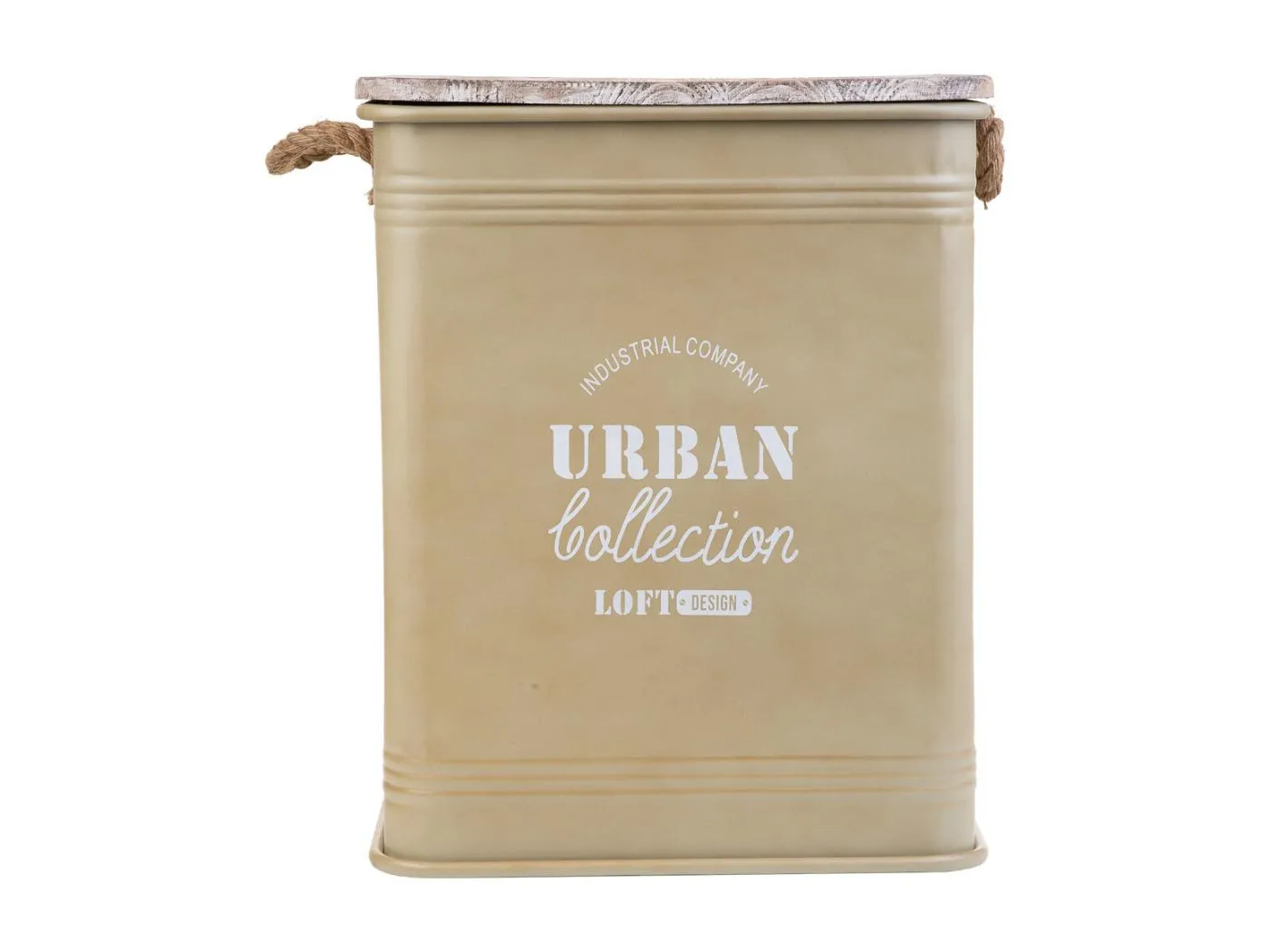 Braun bedruckter Wäschekorb aus Metall, 41 x 41 x 52 cm