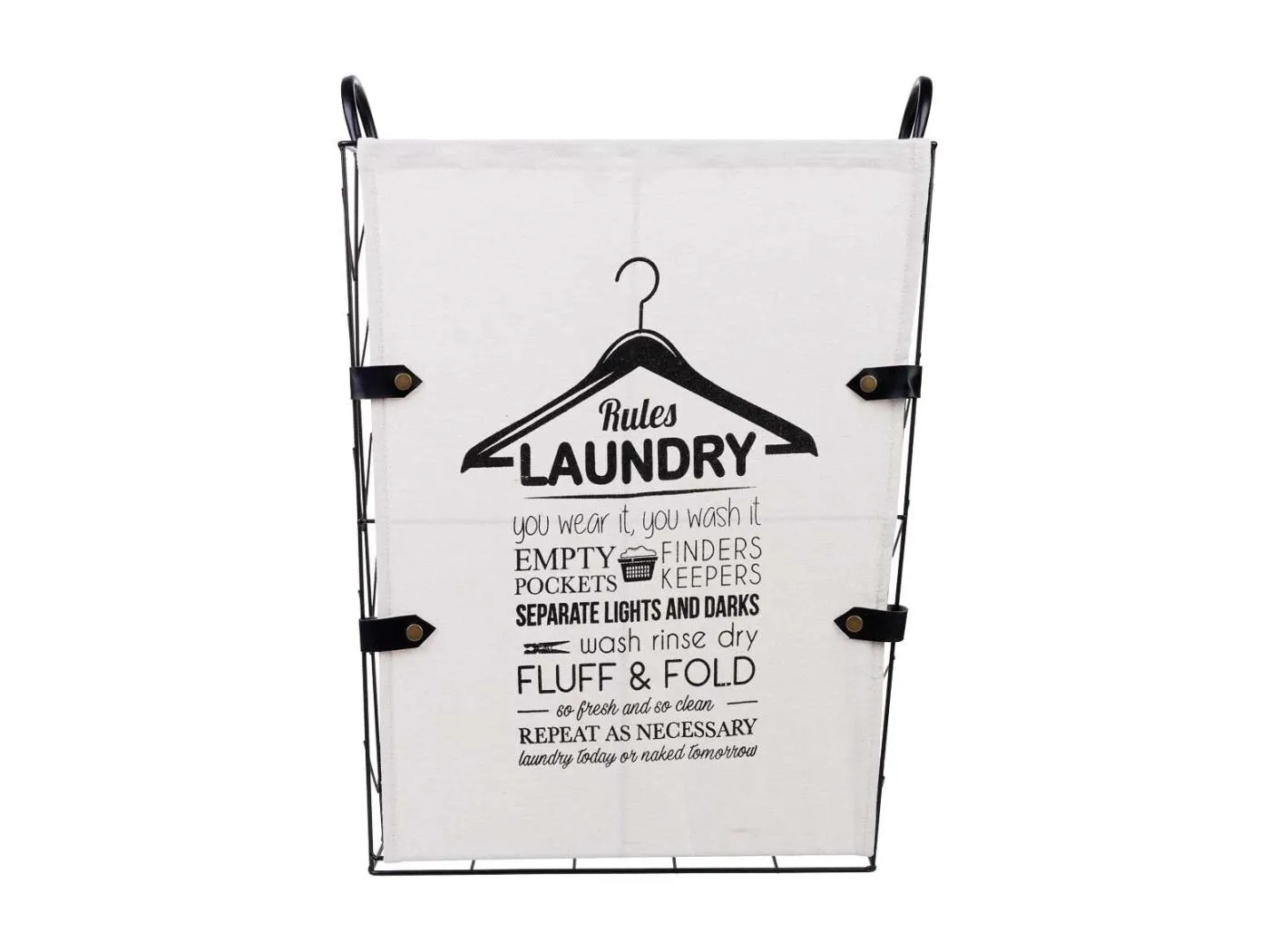 Wäschekorb aus Metall und Stoff 45x36x56/63