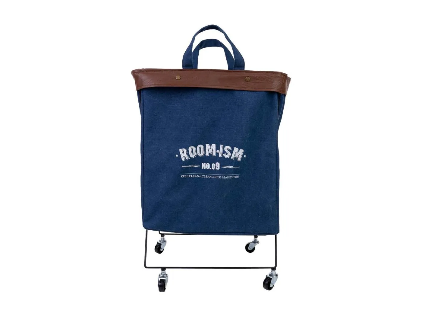 Wäschekorb aus Metall und Stoff, 41x32x58H cm