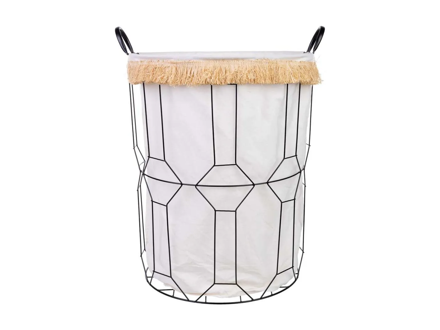 Wäschekorb aus Metall und Stoff D45x56/63