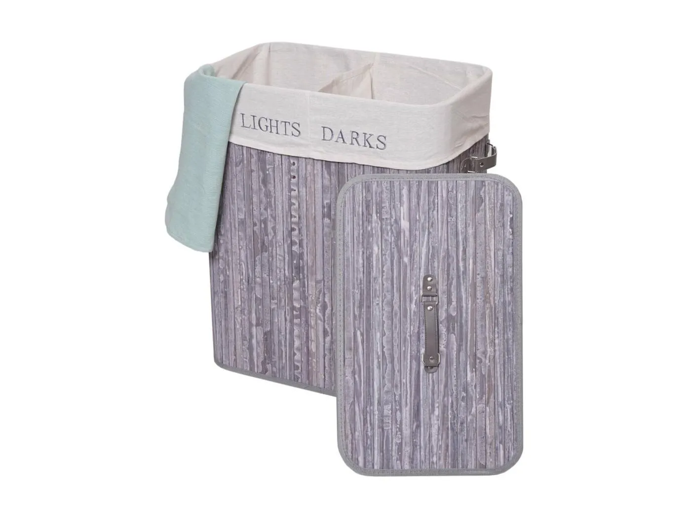 Wäschekorb MCW-C21, Grau-blau