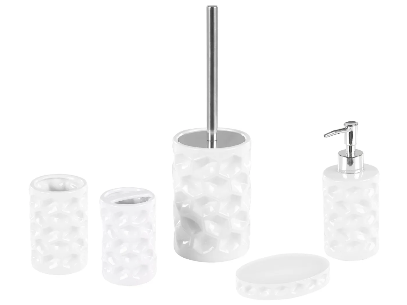 Badaccessoires Set 5-teilig TIRUA Keramik Weiss