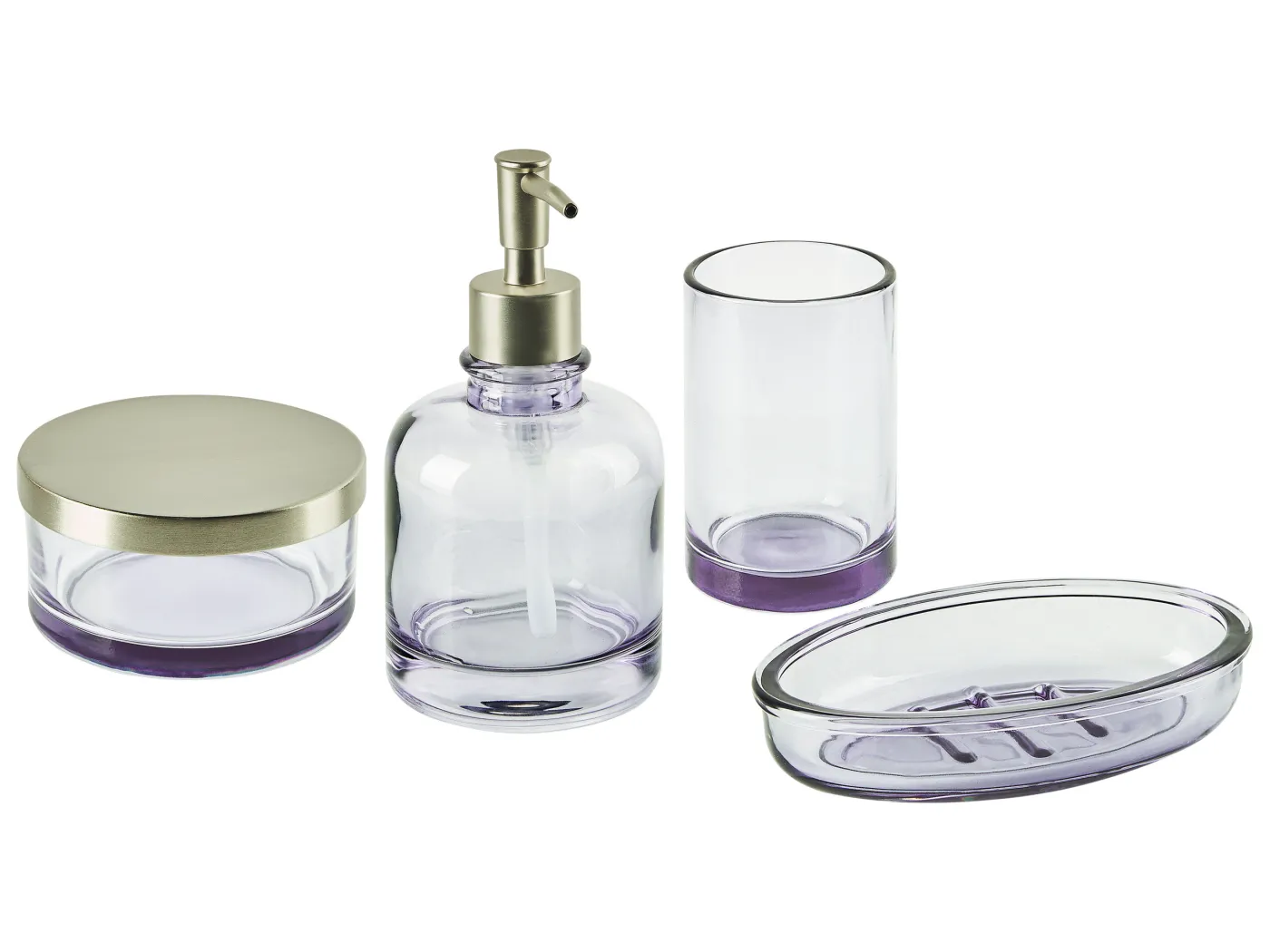 Badaccessoires Set 4-teilig TELMA Glas Violett