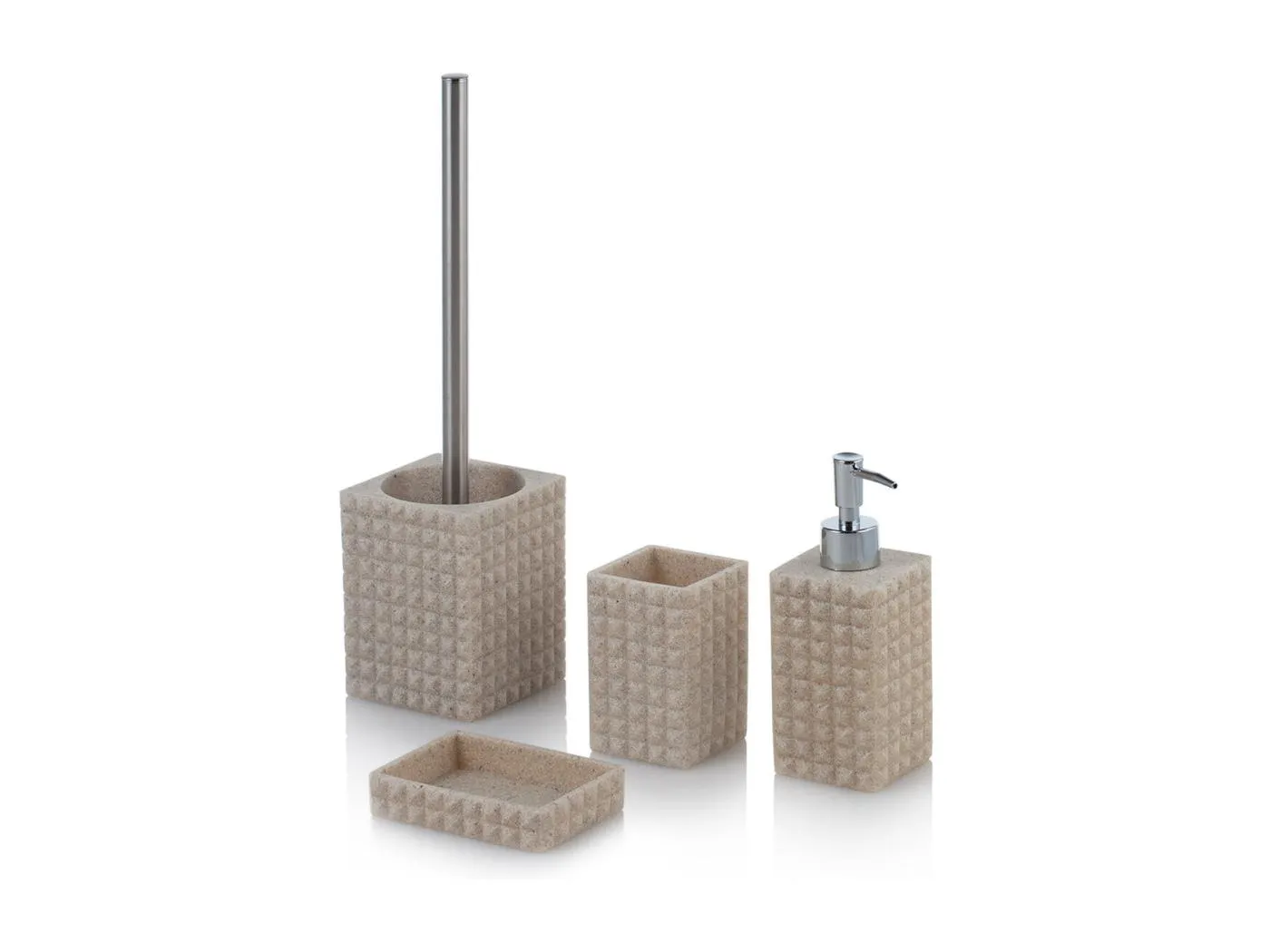 4-teiliges DAKAR Sandfarbe Badezimmer Set