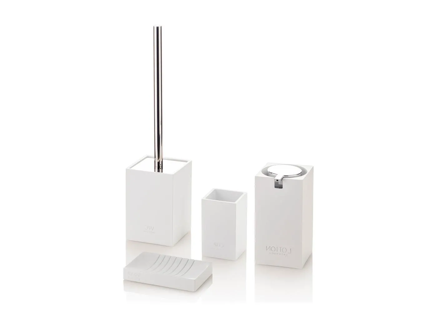 4-teiliges DOHA-weißes Badezimmer-Set