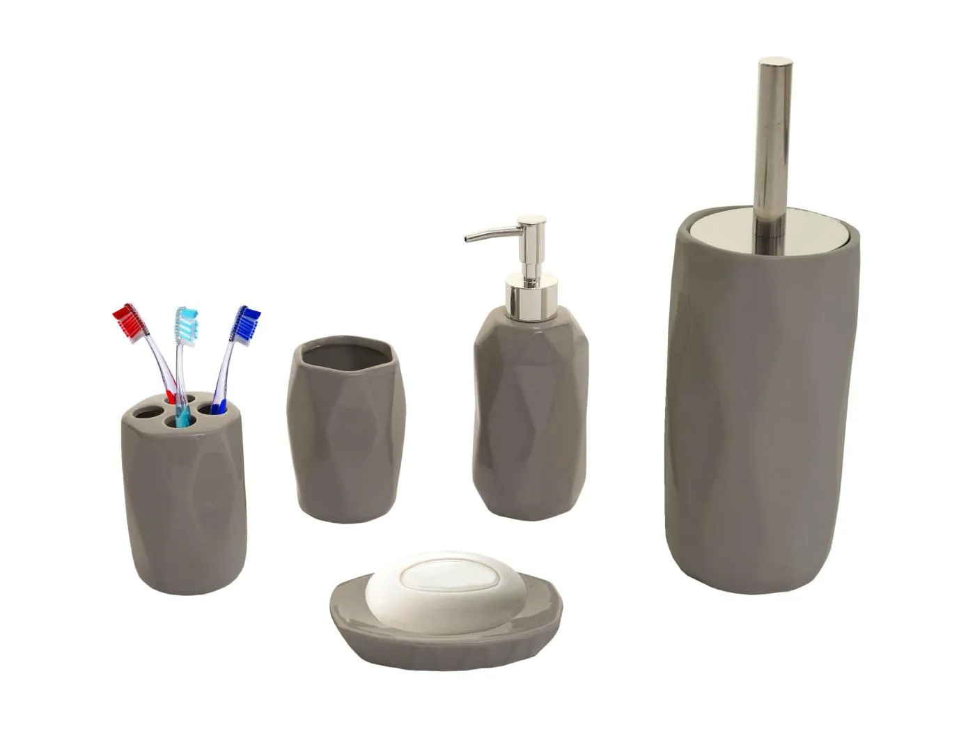 5-teiliges Badset MCW-H88, Grau