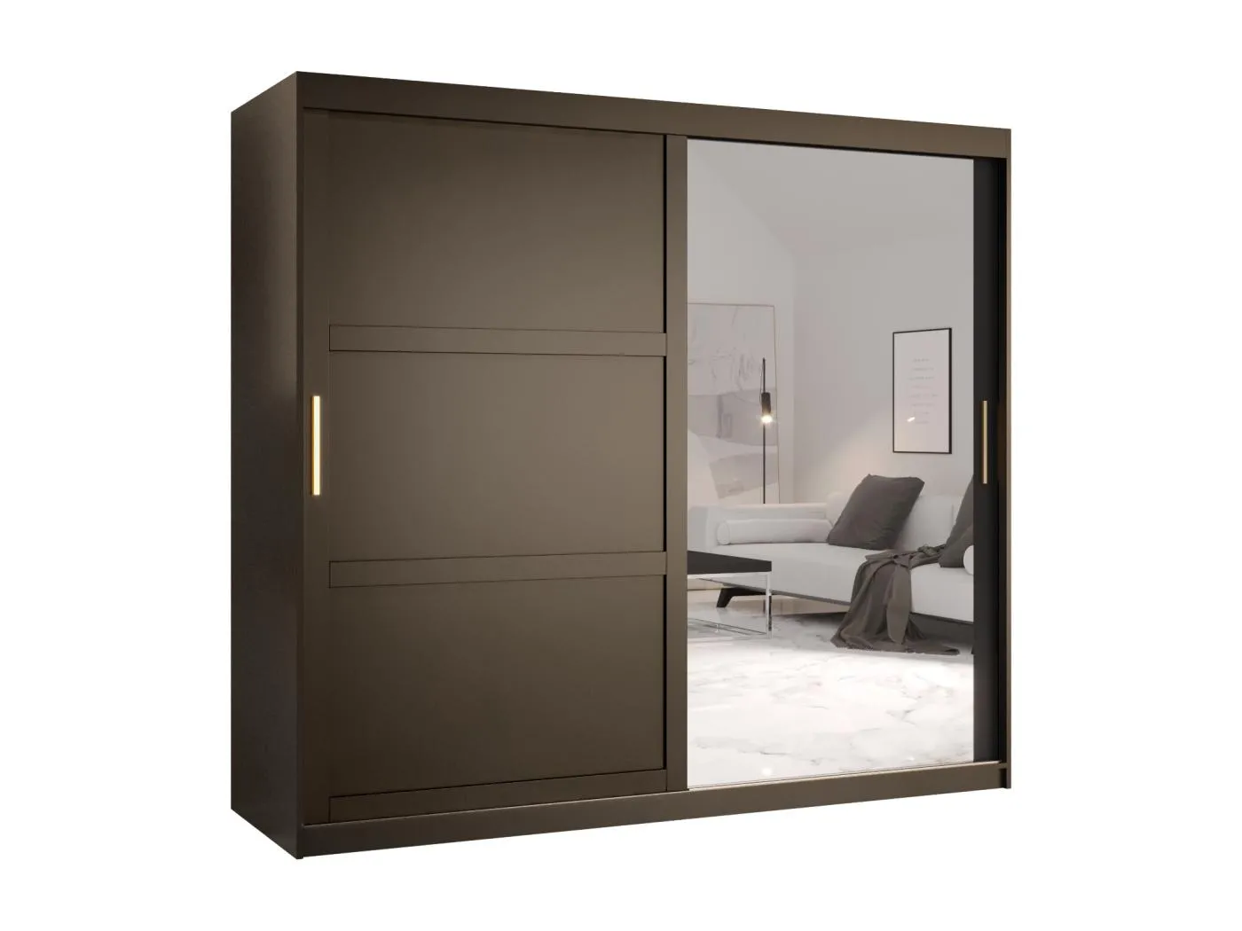 Schwebetürenschrank Ramiro 2 200/200/62 ( Schwarz)
