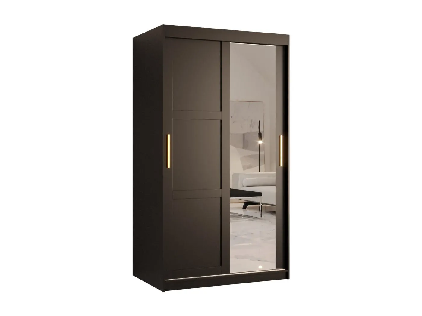 Schwebetürenschrank Ramiro 2 200/100/62 ( Schwarz)