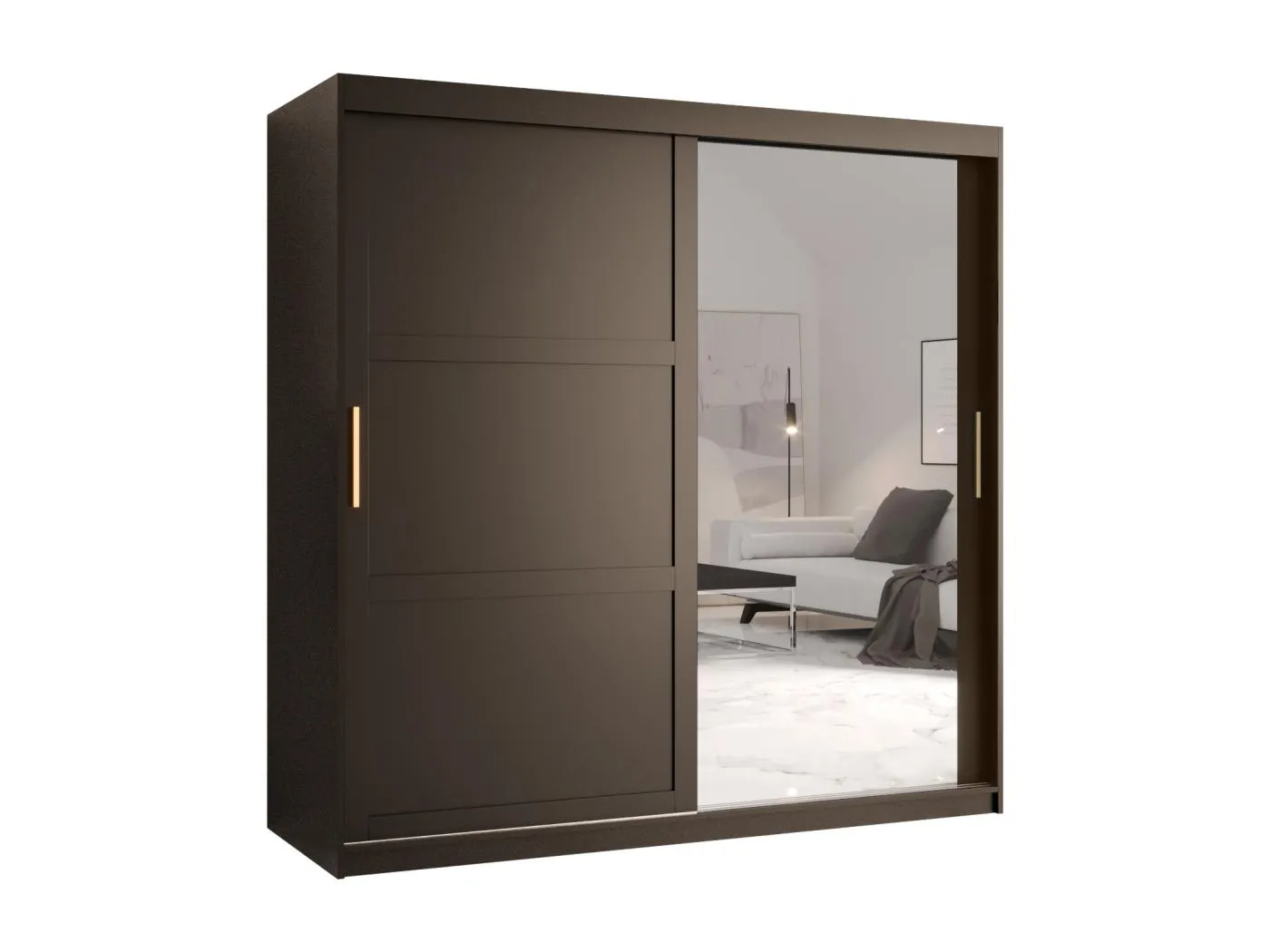 Schwebetürenschrank Ramiro 2 200/180/62 ( Schwarz)