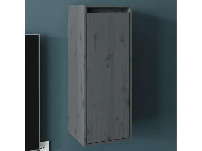 Wandschrank,Wandhängeschrank Grau 30x30x80 cm Massivholz Kiefer -gkd897025