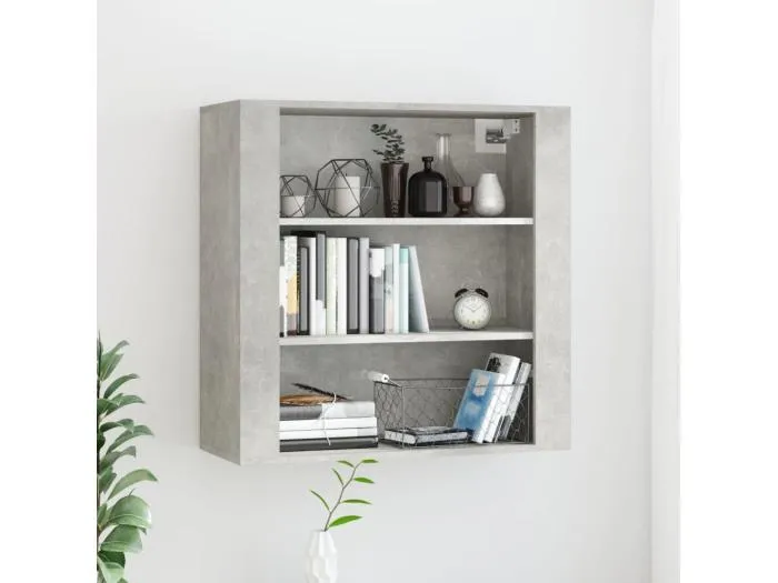 Wandschrank,Wandhängeschrank Betongrau 80x33x80 cm Holzwerkstoff -gkd639751