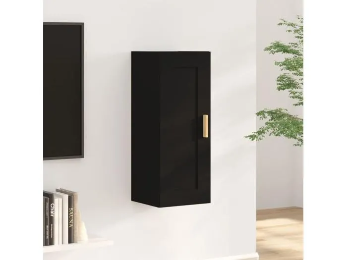 Wandschrank,Wandhängeschrank Schwarz 35x34x90 cm Holzwerkstoff -gkd725887