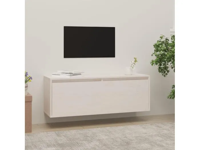 Wandschrank,Wandhängeschrank Weiß 100x30x35 cm Massivholz Kiefer -gkd256947